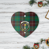 Clan Chisholm Hunting Ancient Tartan Crest Heart Ceramic Ornament TK73 Chisholm Hunting Ancient Tartan Tartan Christmas